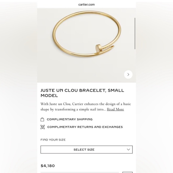 Authentic Cartier Juste un Clou Bracelet (18 K Gold) - Picture 11 of 11